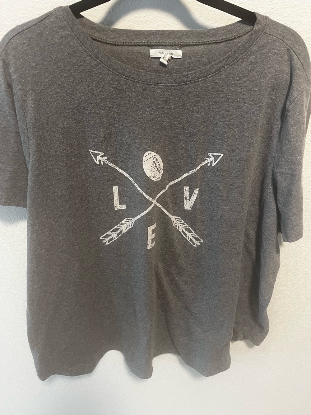 Maurices ‘Love Football’ Gray Arrow Graphic Tee